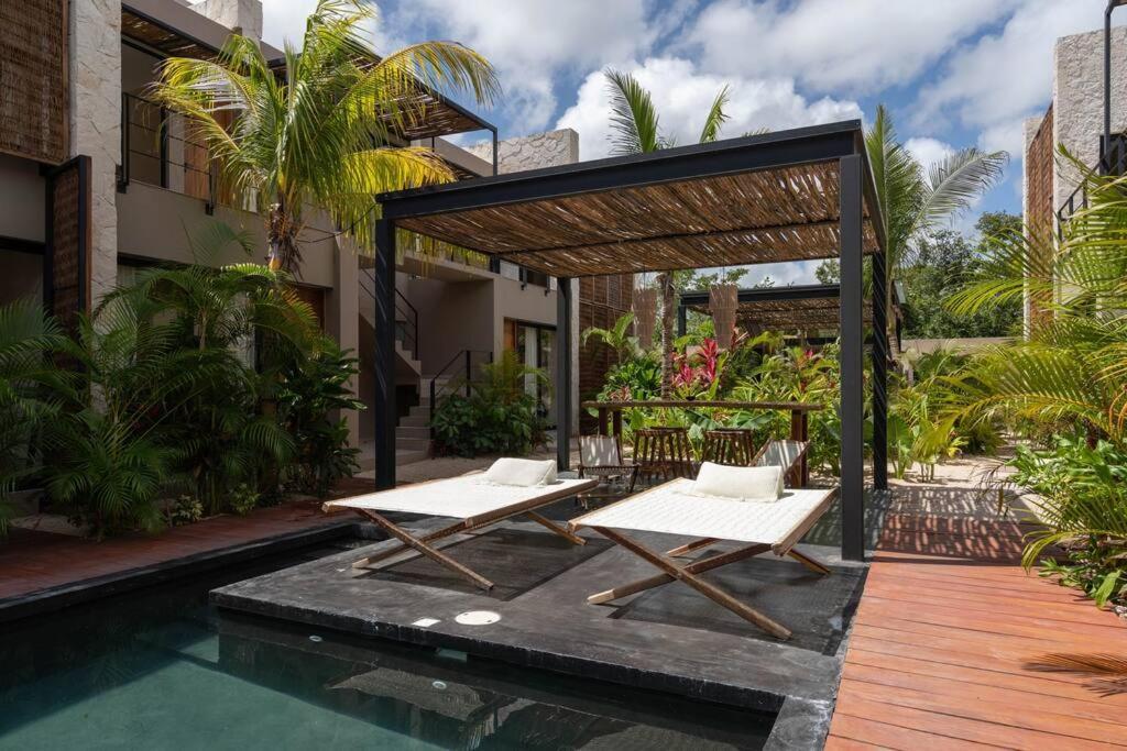 Lujoso Departamento Boho-Chic Con Alberca Privada Apartman Tulum Kültér fotó